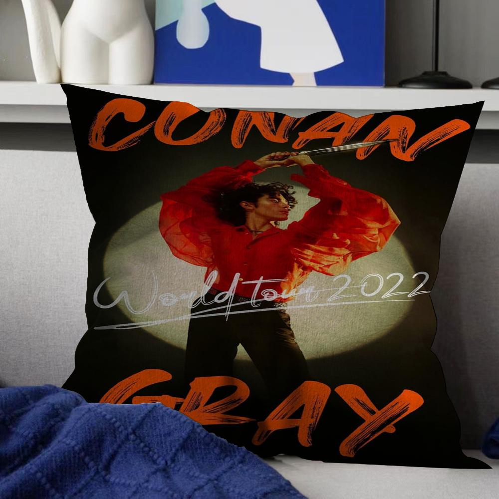 Pop Singer Conan Grays World Tour Decorative Room Aesthetics Pillow Case Home Decor Bedroom Sofa Bed Couch Pillow Cover 45x45