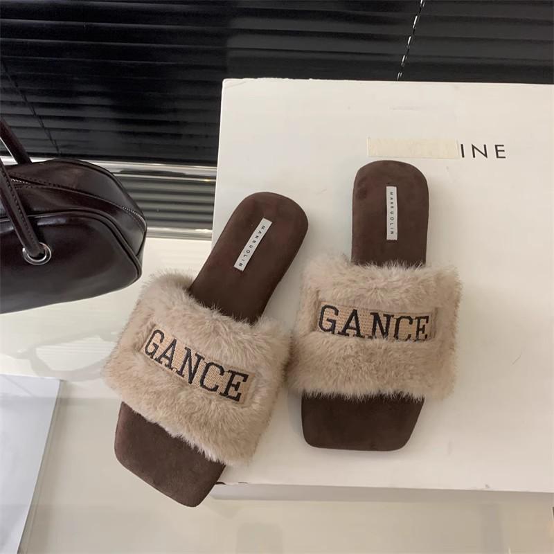 

Размер 35-43, женская обувь больших размеров 41-43, обувь для широкой полной стопы, носить плоские пушистые тапочки осенью и зимой с флисовым хлопковым мопом 43 серый