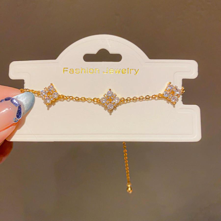 Fashion Floral Zircon Pendant Bracelet For Women Summer