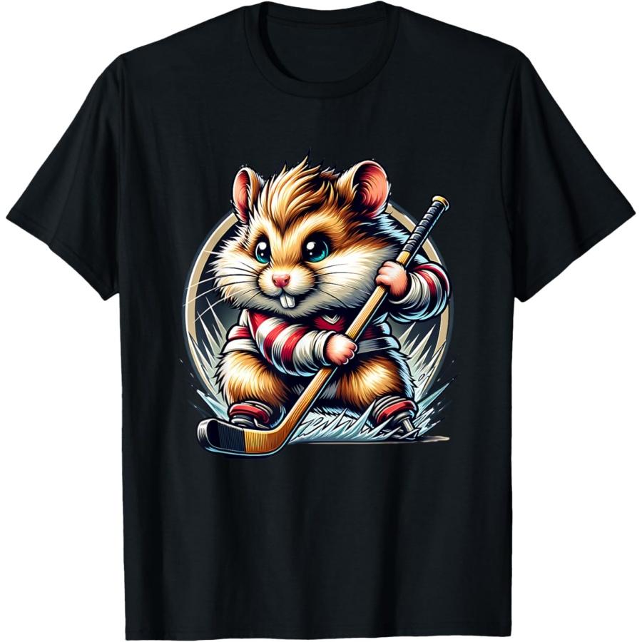 

Cute Hamster Playing Hockey T-Shirt XXXXXL чорний