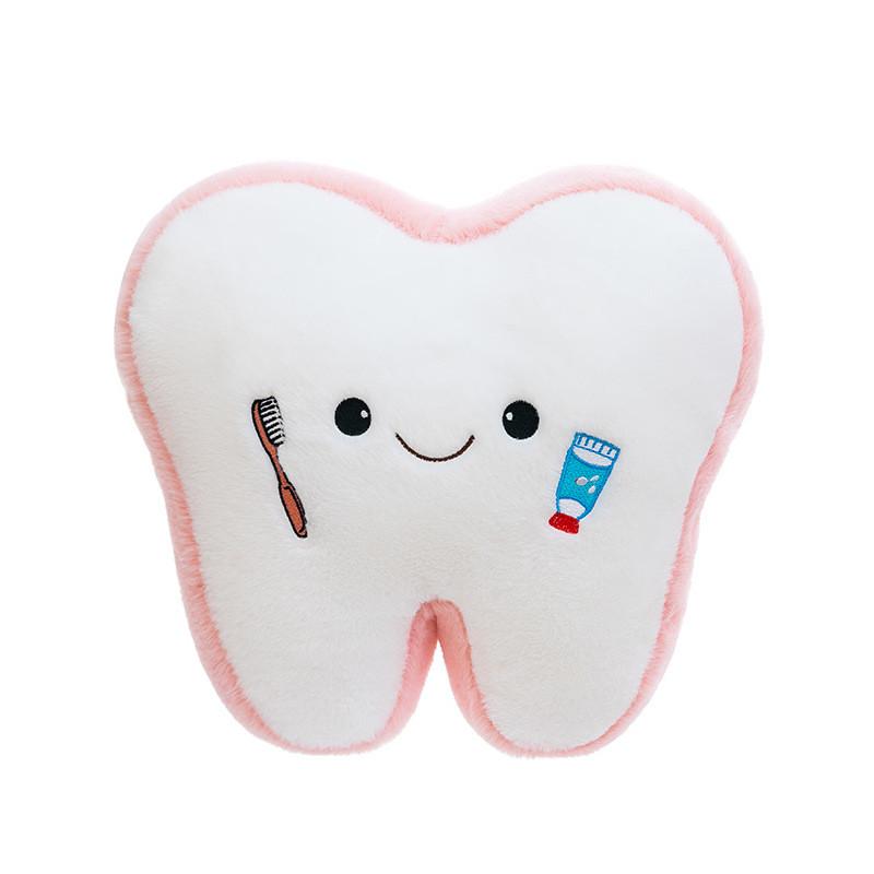 Creative Tooth Plush Pillow With Soft Pp Cotton For Kids Comfort And Dental Care Gift