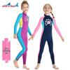 Girls' Long-Sleeve One-Piece Swimsuit - Sunscreen, Quick-Drying, Breathable for Swimming & Diving