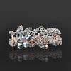 Clip de Primavera de Circonita Blanca Flor de Pedrería Brillante Clip Superior Clip Horizontal Elegante Adorno para el Cabello de Moda para Madres