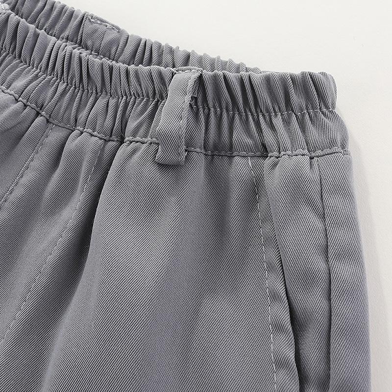 Elastic Waist Wrinkle Resistant Solid Casual Suit Long Pants For Kids And Teenagers