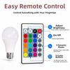 Adjustable Brightness Dimmable Light Bulb Multicolor Lighting Tools RGB Color Changing Light Bulb