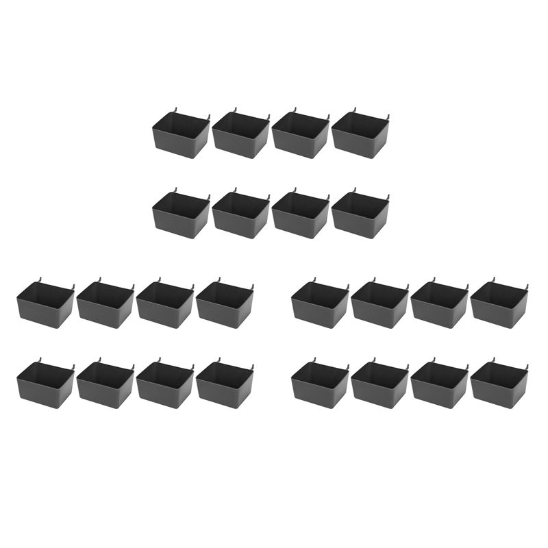A84X-24 Pieces Pegboard Bins Kit Pegboard Parts Storage Pegboard Accessories Workbench Bins For Organizing Hardware(Grey)