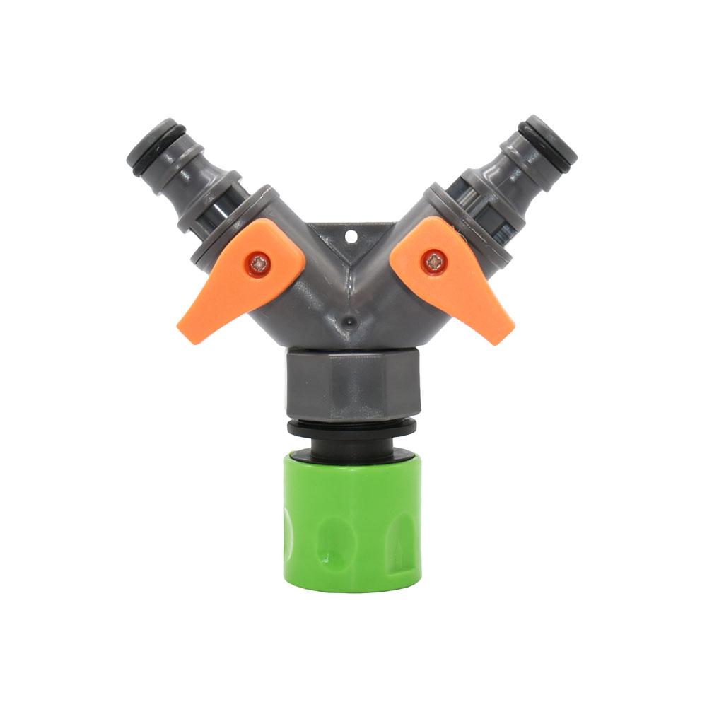 

3/4 Thread Garden Tap Water Splitter 2-Way Garden Hose Valve Y Type Watering Adjustable Switch Controller
