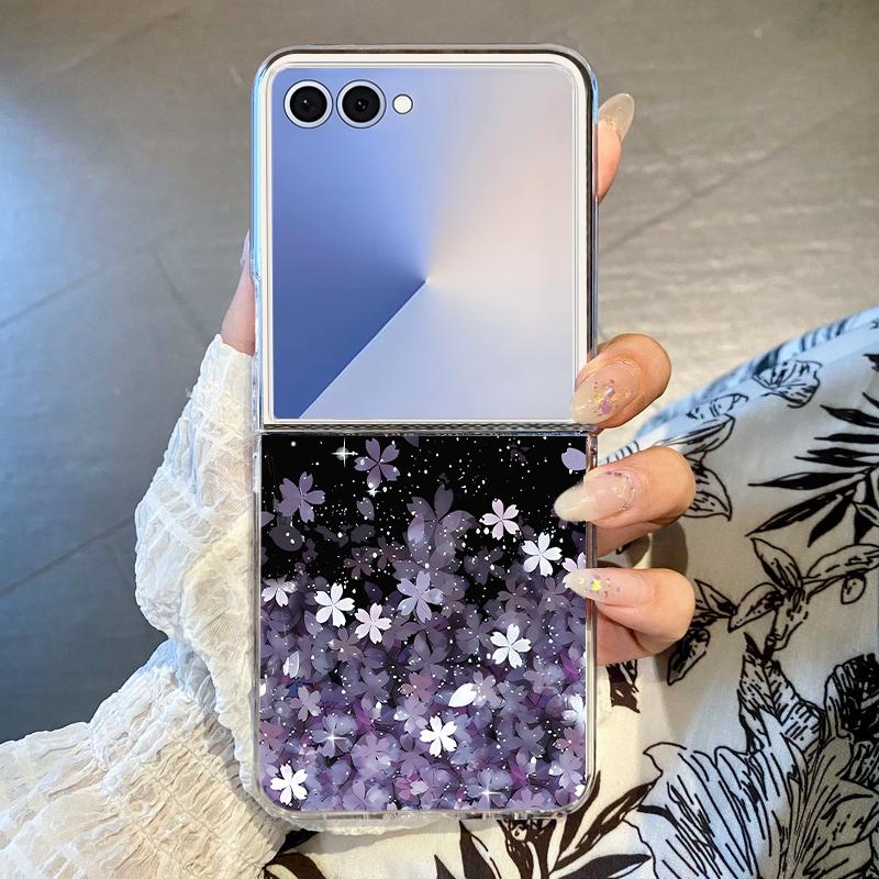 Cherry Blossom Case For Samsung Galaxy Z Flip 7 6 5 4 3 5G Folding PC Phone Cover For Galaxy Z Flip7 FE Flip6 Flip5 Flip3 Flip4