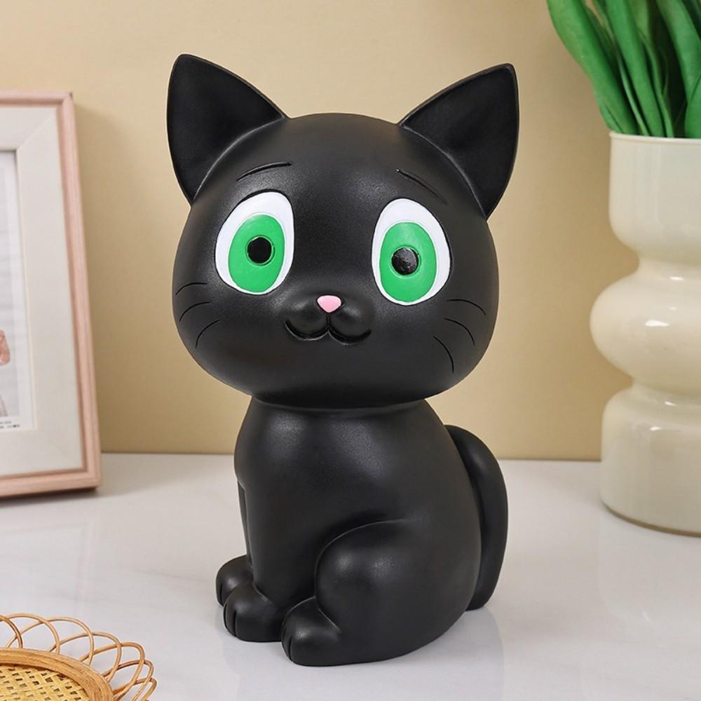 Anti Drop Black Cat Piggy Bank Savings Tank Cat Model Piggy Bank  Coins Cash