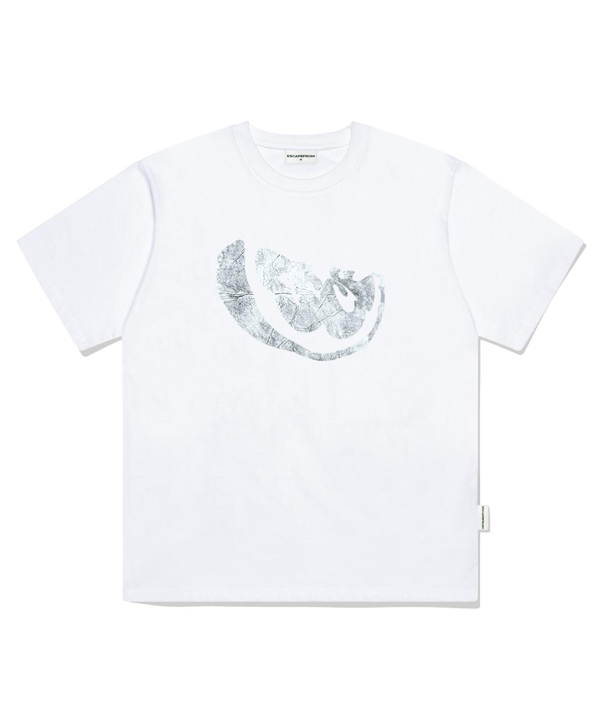 Escape From Blue Escf Fruit Stamp Print Oversized Short Sleeve T-Shirt White L