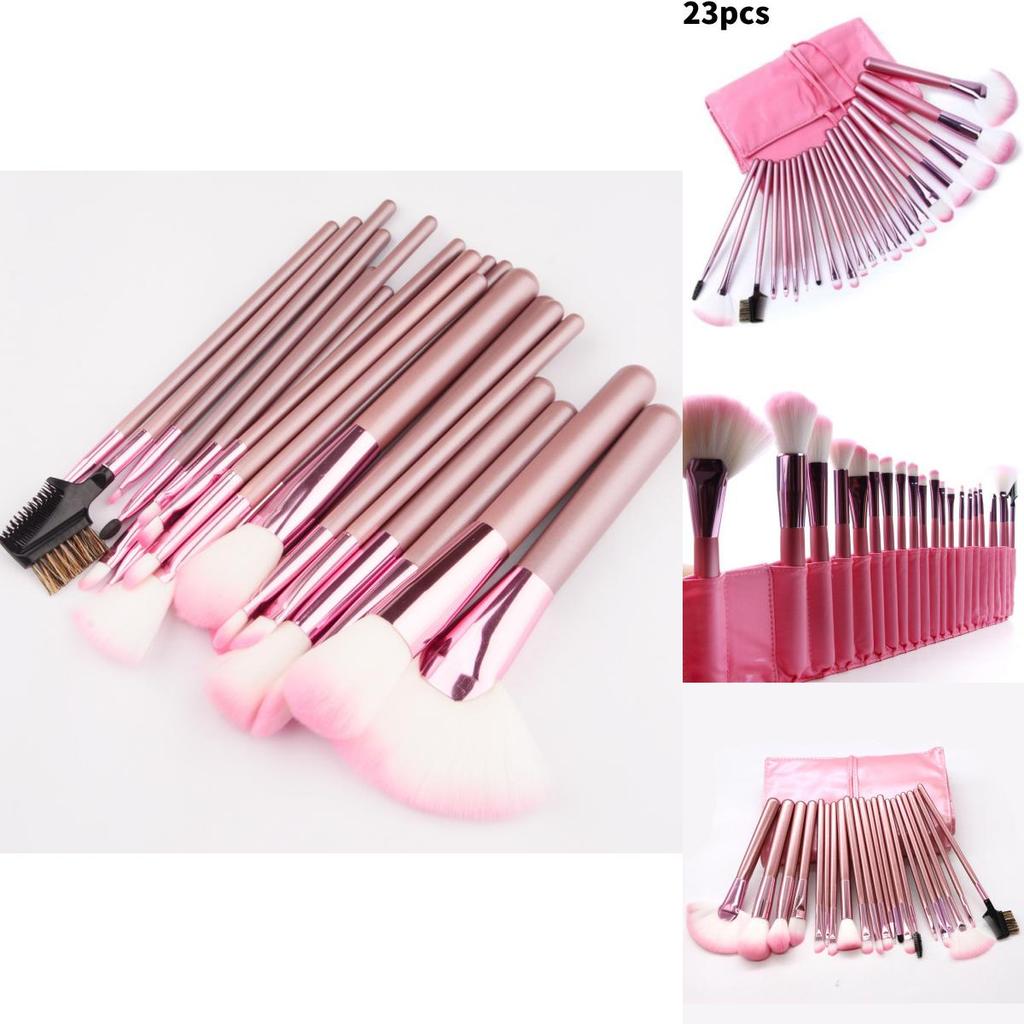Makeup Brush Set 22 Pieces With Pink Pouch For Precise Application And Travel Convenience