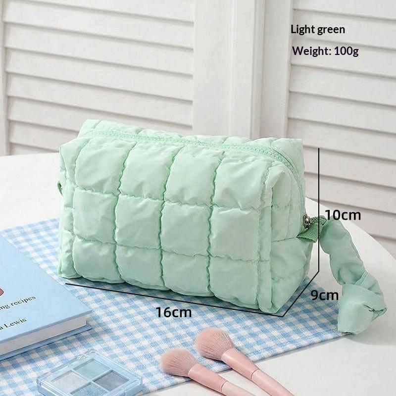 New Fashion Solid Color Soft Cotton Cosmetic Bag Portable Large Capacity Storage Bag Hand Carrying Cotton Clothes Wash Bag