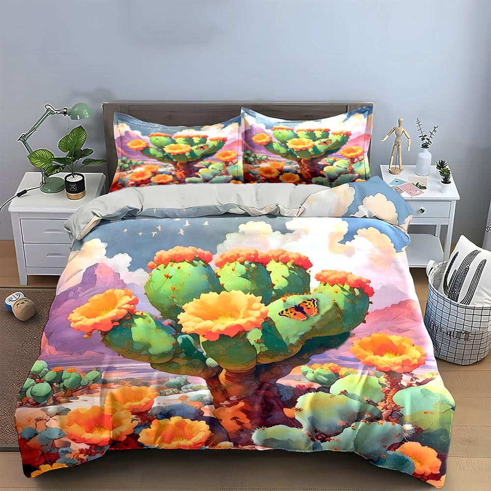 "Blossoming Desert Dreamscape" Bedding sets Duvet covers Pillowcases(1* Duvet Cover 2* Pillowcases without duvet insert)