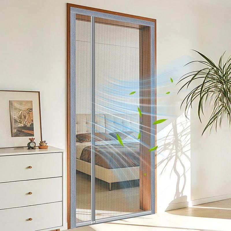 Mesh Mosquito Proof Door Screen Curtains Summer Magnetic Mosquito Net Cover Insect-Proof Automatic Closing Door Screen