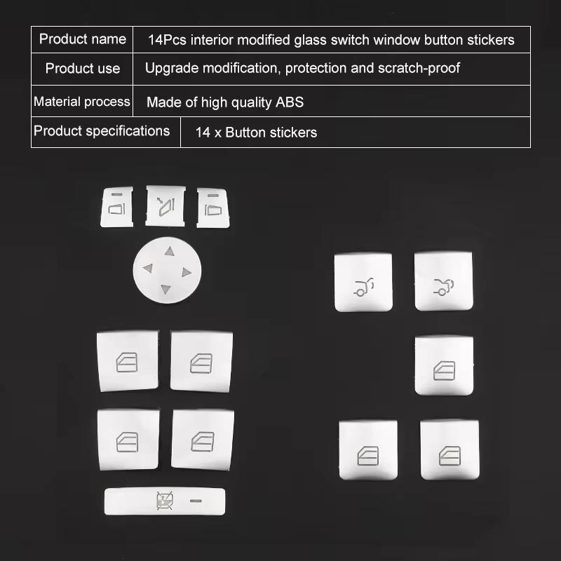 Car Window Glass Lift Button Sticker Switch Panel Styling for Mercedes Benz A B C Class W204 W212 GLA GLK CLA GL ML GLE