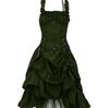 Euro-American Gothic Lolita Ball Gown: Slim, Irregular Lace-up Corset Dress