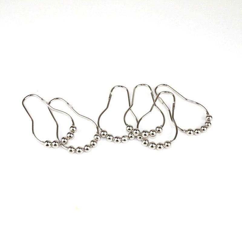 12PCS Bathroom Accessories Five Beads Gourd Shaped Hook Metal Anti Rust Shower Curtain Hooks