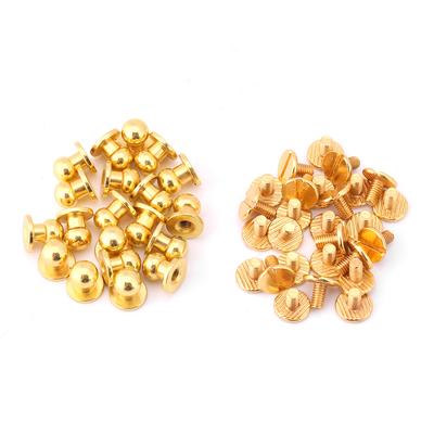 20 Stück Rundkopf Vollmessing Nagelniete Knopf DIY Lederzubehör(8*6mm gold)