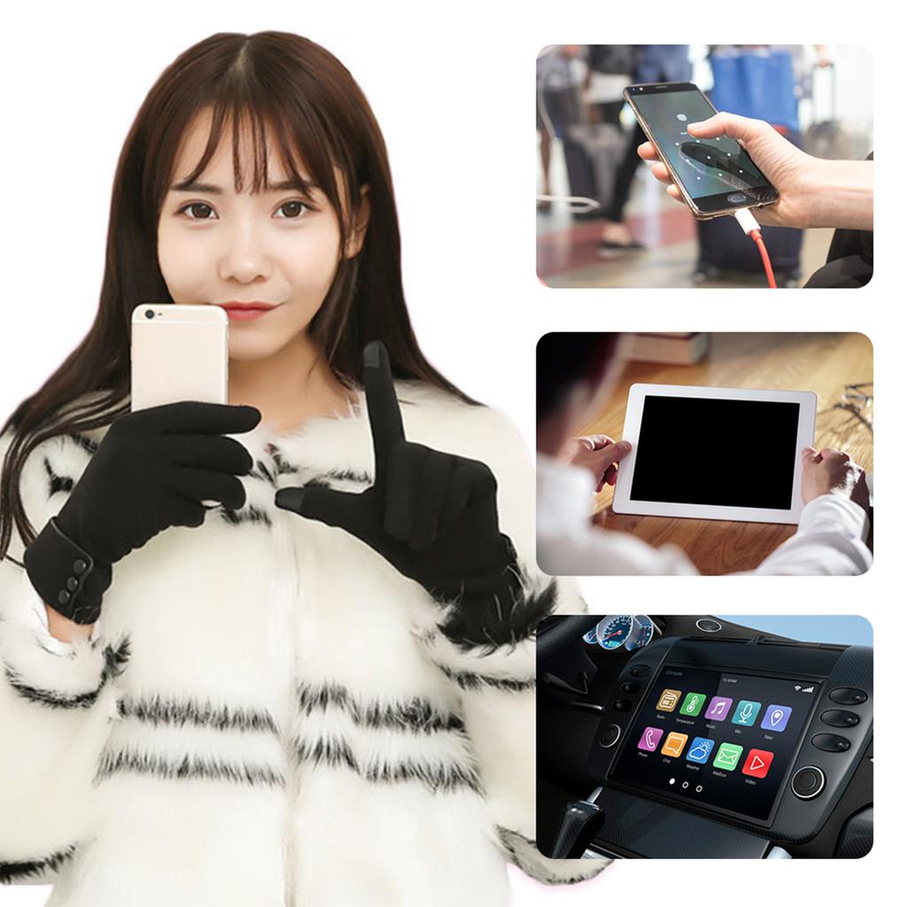 1 Pair of Winter Gloves Thermal Gloves Outdoor Warm Mittens Warm Touch Screen Gloves Full Finger Mittens Windproof Cold