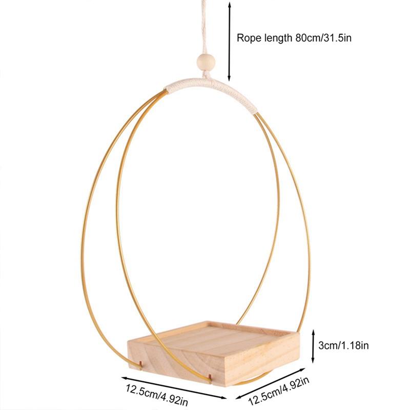 Hanging Flower Pot Shelf With Indoor Hanging Flower Pots Balcony Decoration, Plants, Living Room, Wooden Shelf Hanging Basket