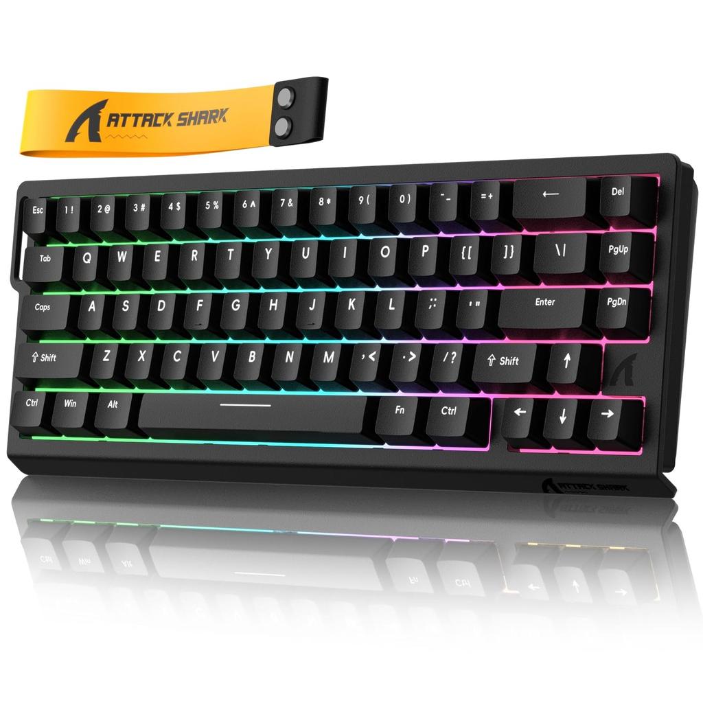 ATTACK SHARK X68HE Rapid Trigger Polling Rate 8000Hz Compatible RT 0.01mm RGB Wired USB Magnetic Switch 0.125ms Delay Gaming Keyboard Double PBT Dead