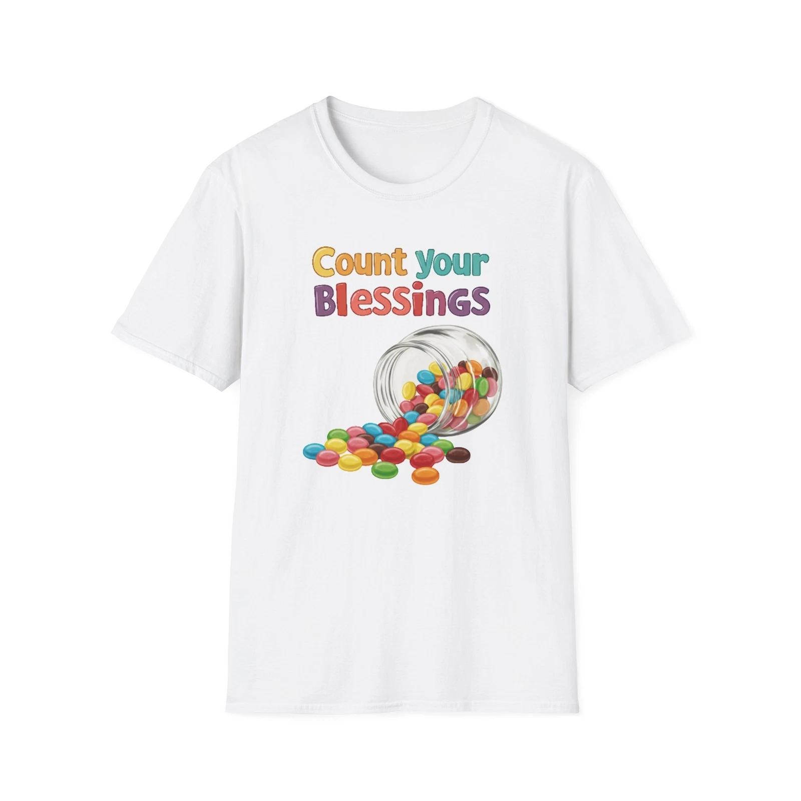 Count Your Blessings Graphic T shirt, Inspirational Shirt, Gratitude Tee 4XL