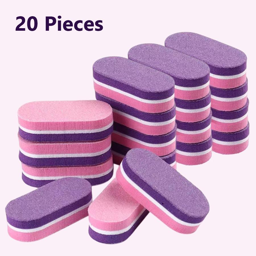 10/20Pcs Mini Nail Buffer Block Sponge Files, Double Color Buffing Sanding File Pedicure Manicure Tool Acrylic Gel Salon Supplies Accessories