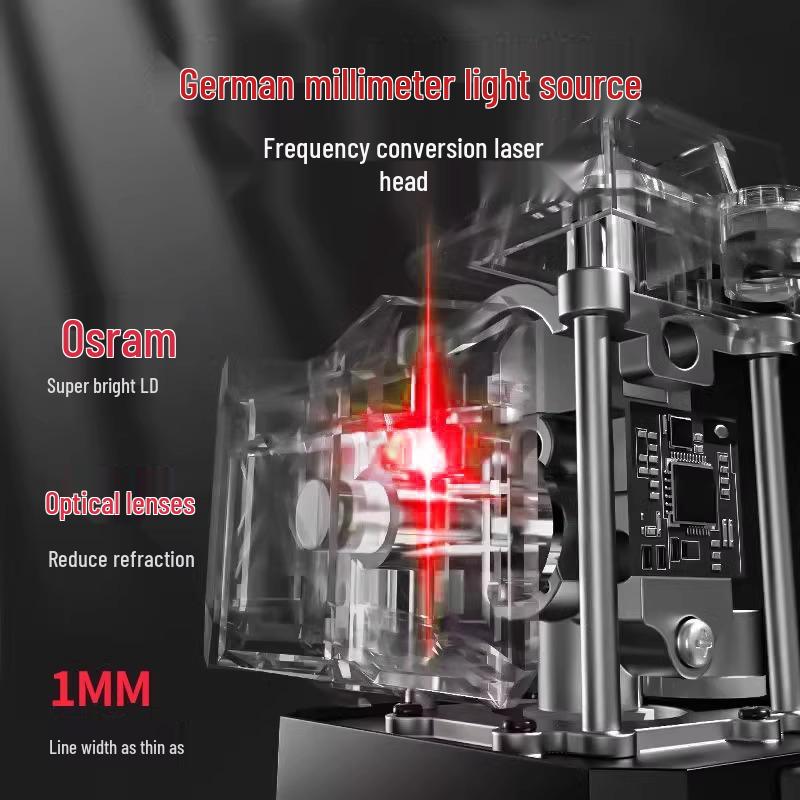 Nível Laser Infravermelho Automático de Alta Precisão de 12 Linhas para Uso Interno/Externo
