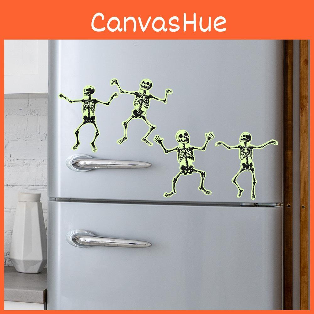 Leuchtender Halloween Skelett Wandaufkleber PVC Abziehbild Für Wohnzimmer Und Dekor Haus