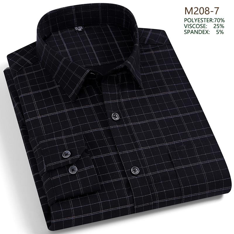 Men's Long Sleeve Shirt Non Ironing Plus Size Plaid Stripes Business Casual Dress Shirt Stylish Office Wear For Elegant Men