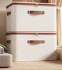 Tianshan Cotton & Linen Zipper Storage Box with Lid for Clothes & Toys
