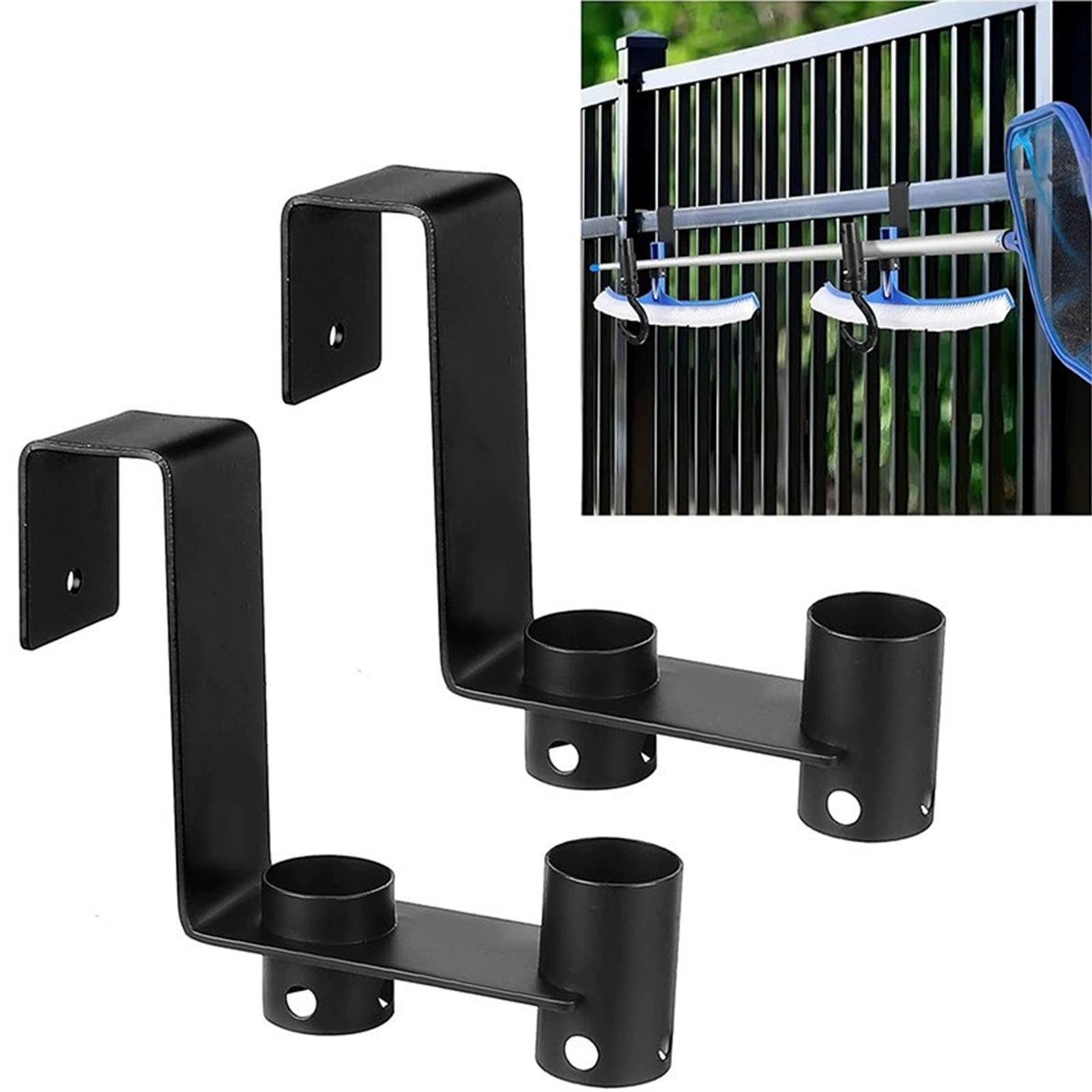

2 Pcs Pool Fence Hooks, Pool Tool Organizer, for Hanging Pool Cleaning Accessory, Pool Pole,Brush, Leaf Skimmer Net one size