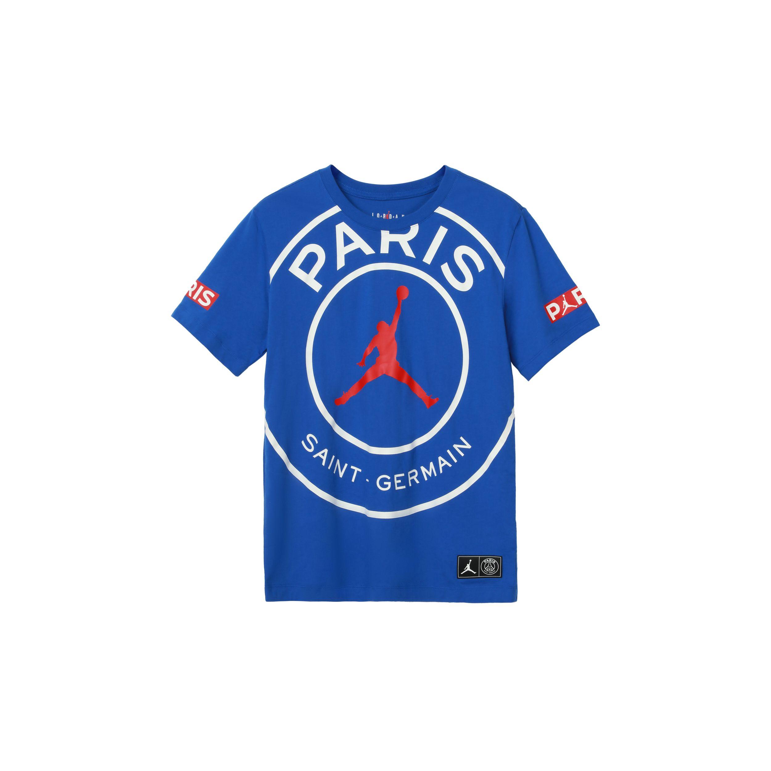 

Jordan SS20 Чоловічі футболки з логотипом PSG, сині BQ8385-480 L