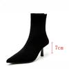 Fashion Pointed Toe Stiletto Short Boots for Women 2025 Autumn and Winter New Slim Boots Back Zipper French Chelsea Stretch Short Boots