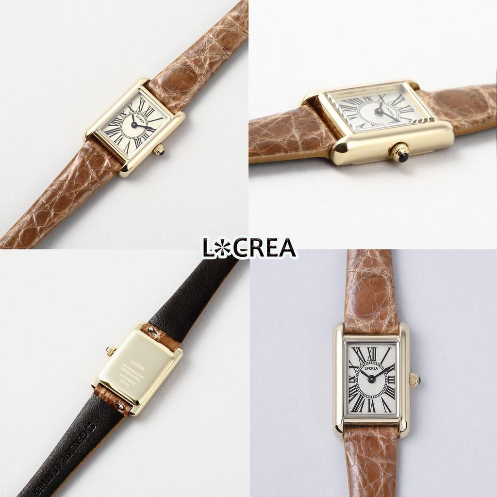 Solar Watch Made in Japan LeClair PARALLELA Gold Genuine Crocodile Leather Belt [LCREA] Women's LC2101-GPCMO
