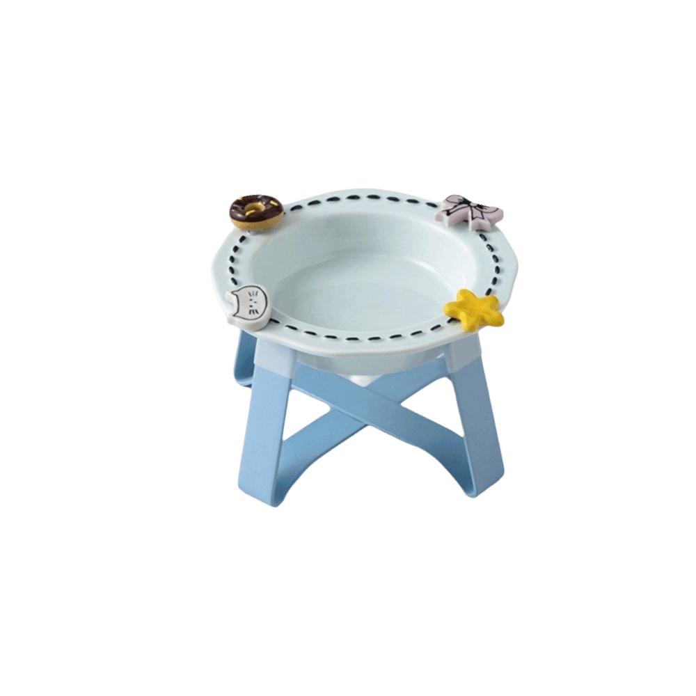 Dopamine Ceramic Pet Food Bowl Resistant Spill with Stand Elevated Pet Bowl Large Caliber Anti Spill Pet Bowl for Cats and Dogs