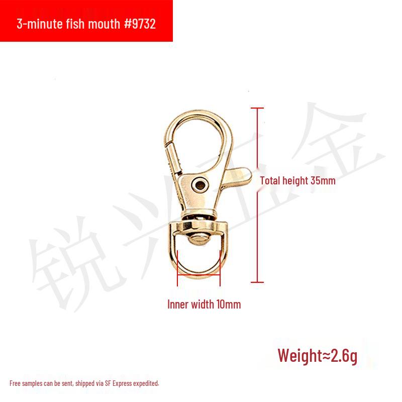 Zinc Alloy Fish Mouth Buckle for Dog Luggage, Shoulder Straps, Keychains, and Webbing.