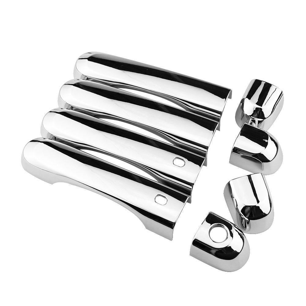 For Jeep Renegade 2014 2015 2016 2017 2018 2019 ABS Chrome Door Handle Catch Cover Trim Molding Exterior Stickers Interior Mirrors 6