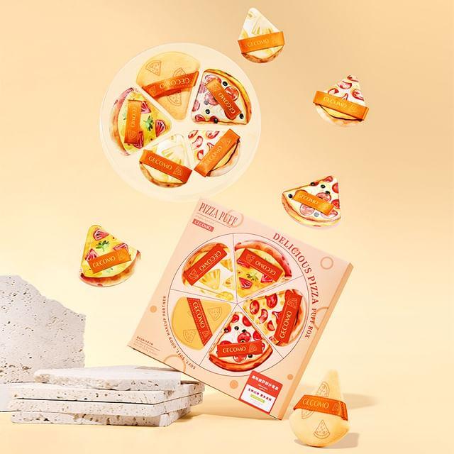 Jesireca - Set of 5: Pizza Triangle Powder Puff (Various Designs)