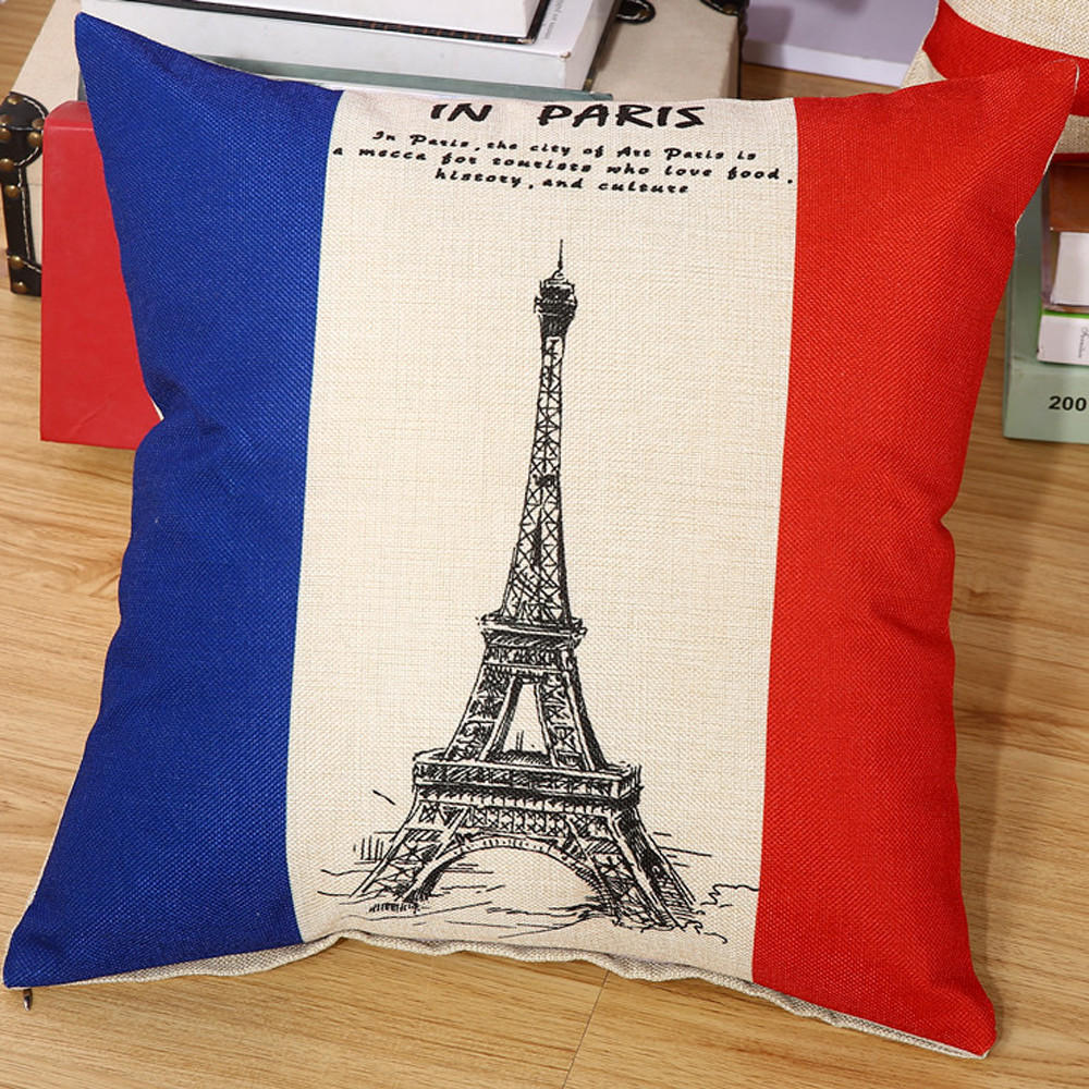 Flag Square Pillow Cover Cushion Case Toss Pillowcase Hidden Closure