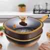 Titanium Alloy Non-Stick Pot with Lid 30CM Large Capacity Household Frying Pan Kitchen Induction Cooker Gas Stove Universal