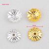 10/15/20/50/100pcs 18K Gold Plated Wave Flower Bead Caps Bracelet Necklace Crafts Round Bead Cap DIY Jewelry Making Accessories