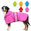 High Visibility Dog Hooded Raincoat Waterproof Pet Rain Jacket Dog Rain Cloak  Labrador Retriever