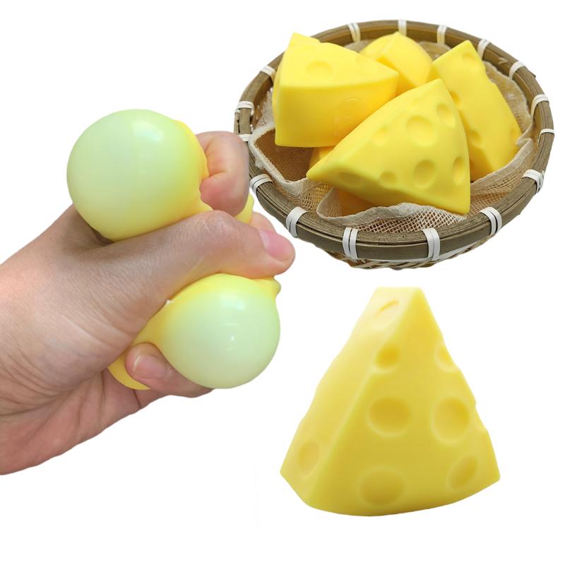 Cheese Squishy Toy Simulation Cheese Squeeze Toy Soft Cute Decompressing Pinching Cheese Sticky Slow Rebound Kids Adult Toy