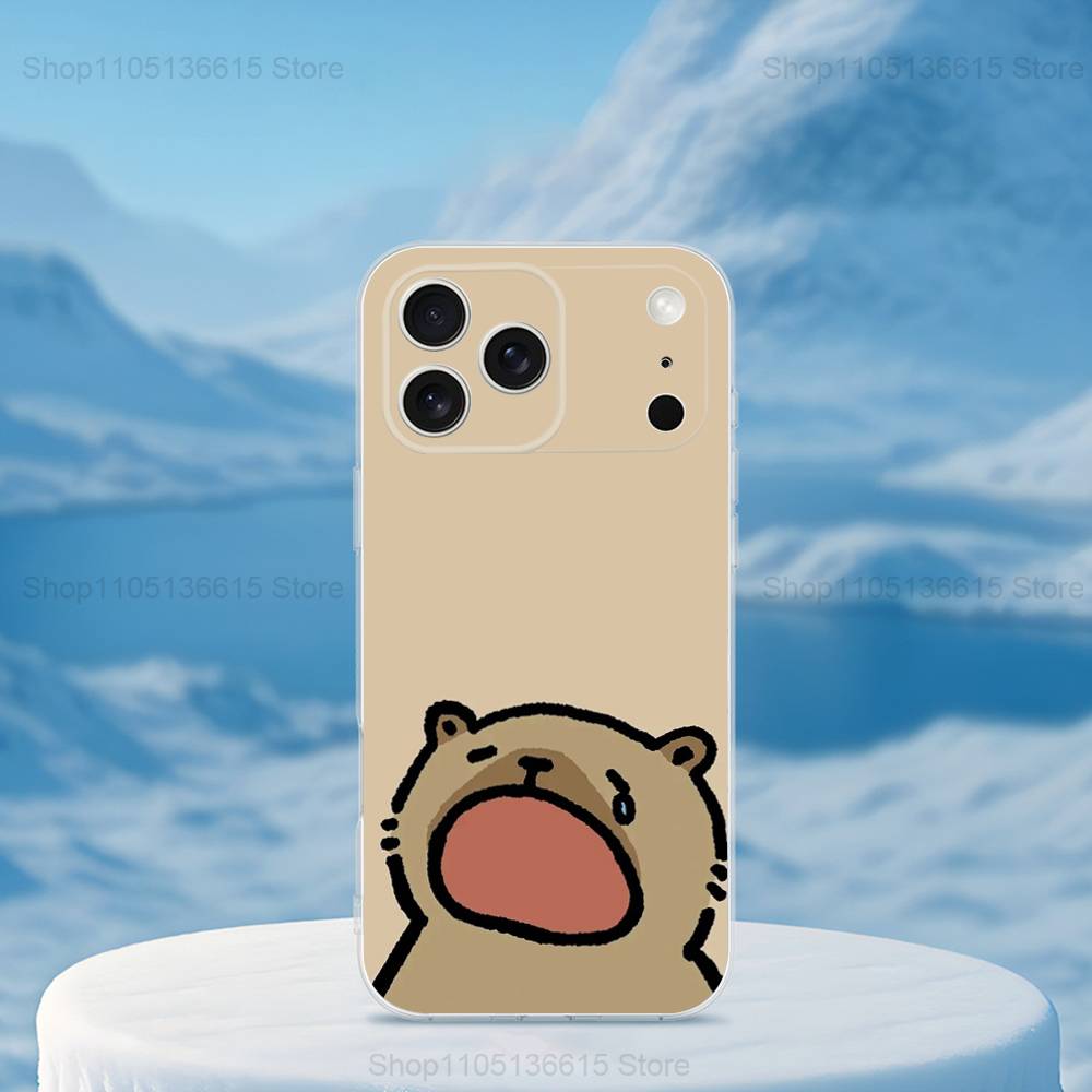 Cute Capybara Cartoon Phone For iPhone 14,13,12,11,17,16,15,Pro,X,XS,XR,SE,Max,Plus,Mini Transparent Soft Cover