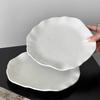 BRIrregular Lotus Leaf Ceramic Dessert Plate Porcelain Plate Western Tableware Cake Tray Dishes and Plates Dinner PlatesEY