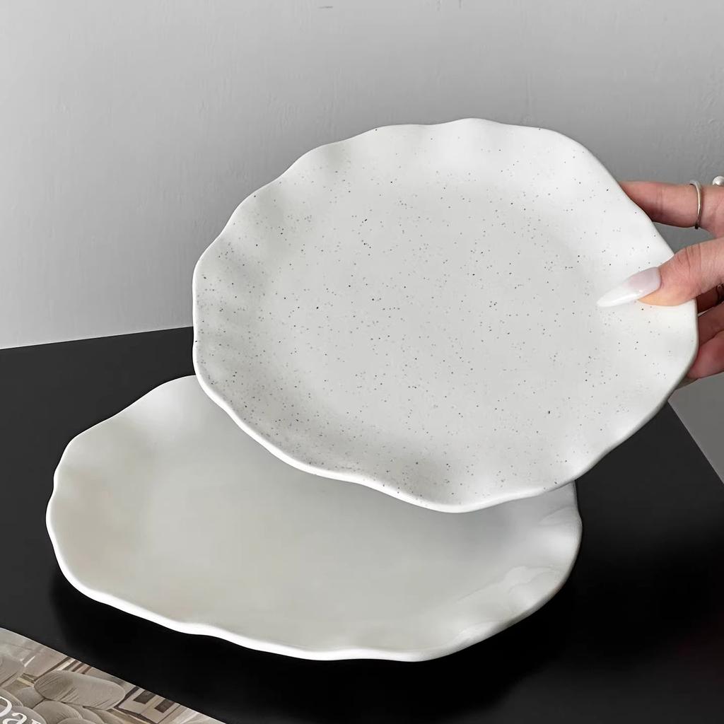BRIrregular Lotus Leaf Ceramic Dessert Plate Porcelain Plate Western Tableware Cake Tray Dishes and Plates Dinner PlatesEY