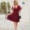 Short Sleeve Boho Dress For Women Casual Loose Fit Summer Sundress Floral Print Dress With Pockets