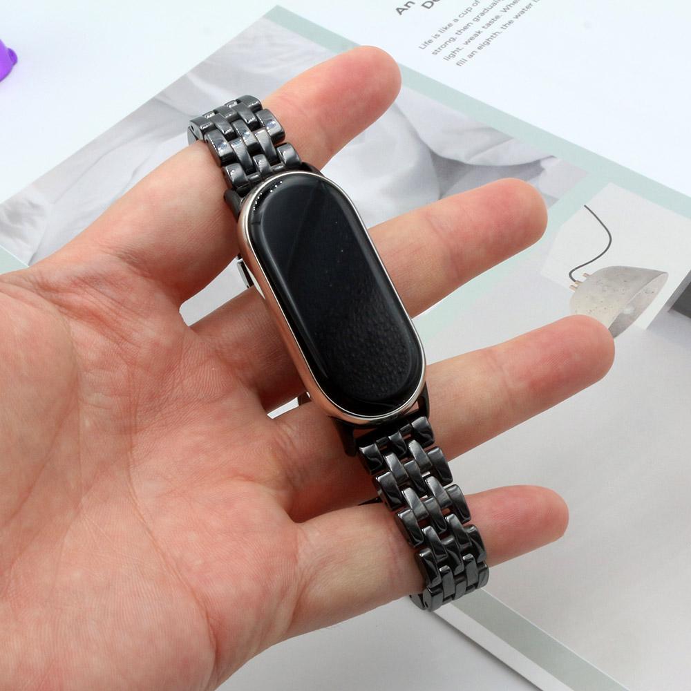 Ceramic Watchband for Xiaomi Smart Band 9 Strap Stainless Steel Bracelet Mi Band 8/9/10 Smartwatch Wristband Replacement for Man