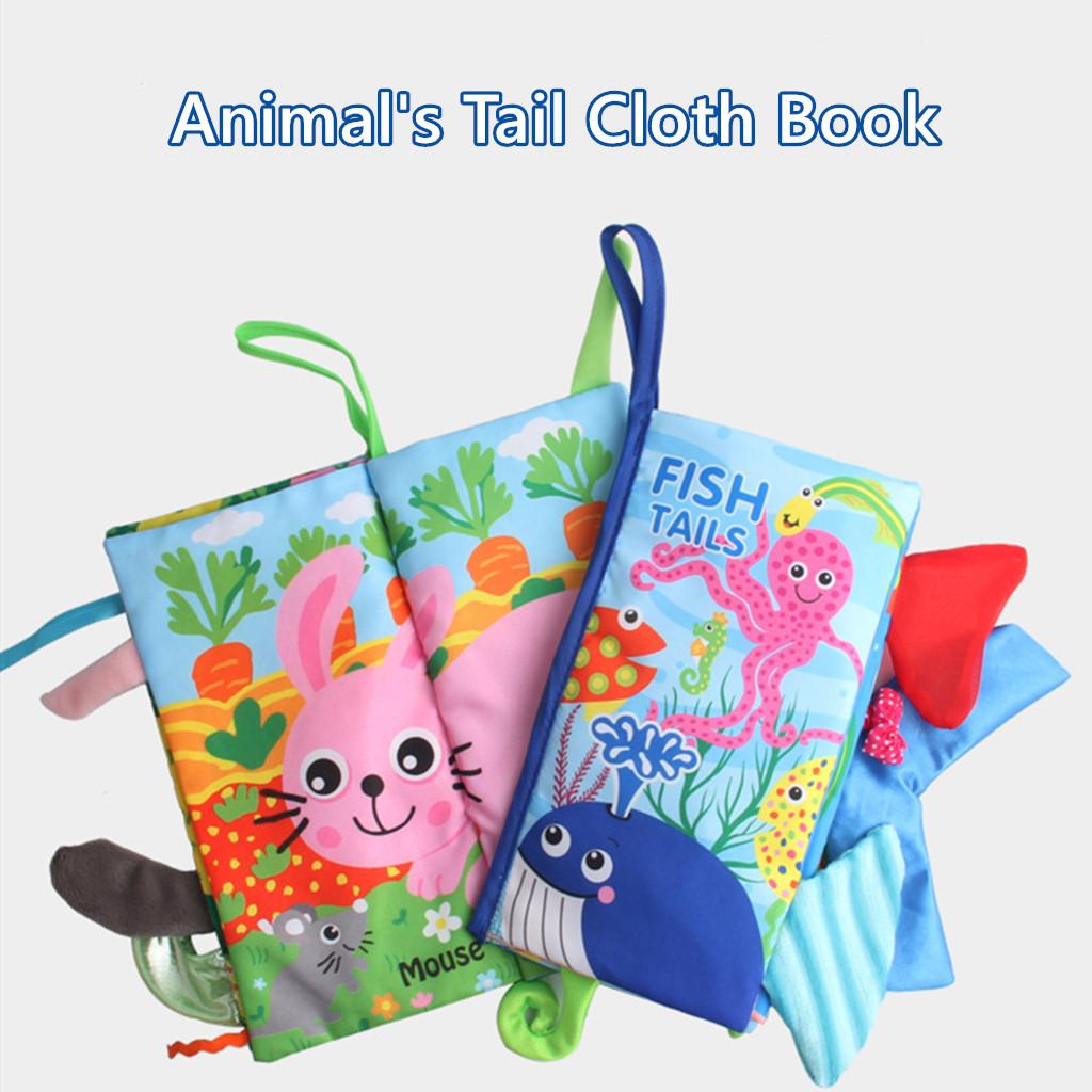 Baby Kids Intelligence Development Cloth 3D  Tail Book Educational Toy